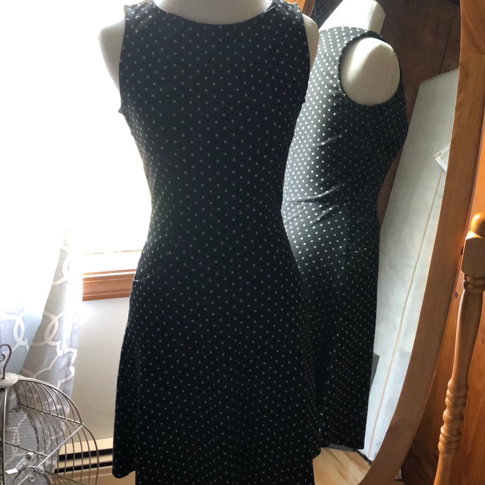 Poke a dot dress fitted w/ pockets